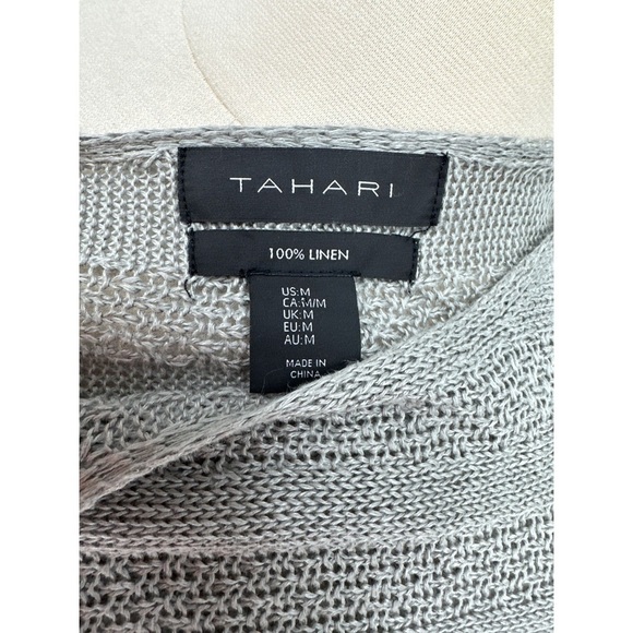 Tahari Linen Long Sleeve Top - Picture 6 of 9